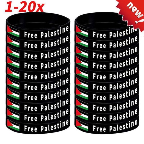 Free Palestine Bracelet with Palestinian Flag Silicone Protest Bracelet