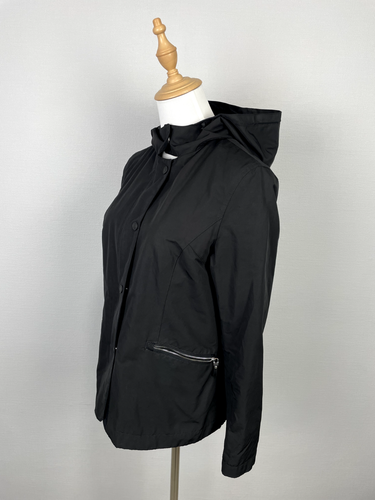 Massimo Dutti Black Full Zip Snap Lightweight Women's Hooded Jacket Size M - Picture 8 of 20