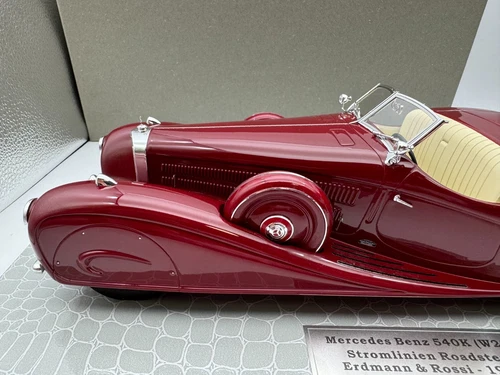 AMC 1/18 Mercedes Benz 540K W29 Stromllnien Roadster 1936 Erdmann & Rossi Red - Picture 7 of 16