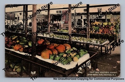 Trenton New Jersey Inter-State Fair Fruit & Vegetable Exhibit Antique 1914