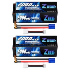 4S Lipo Battery 6000mAh 15.2V HV Lipo 130C with 5mm Bullet to EC5 Connector H...