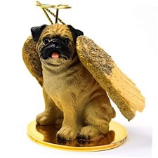 Conversation Concepts Pug Angel Dog Ornament - Fawn