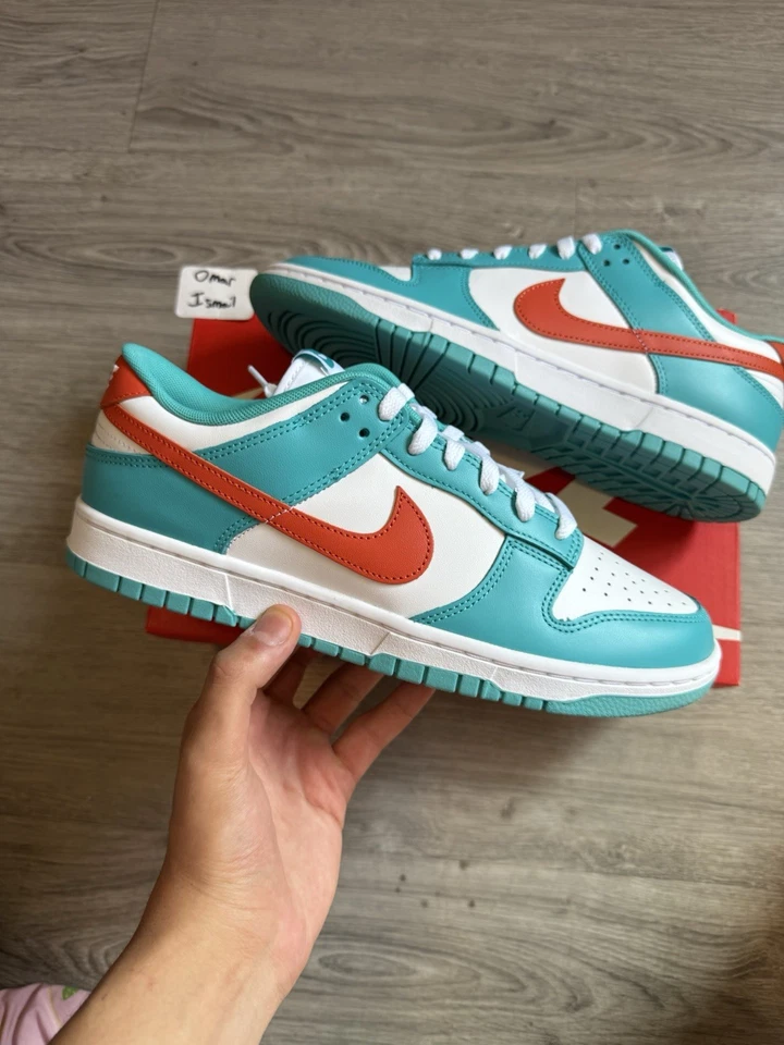 Nike Dunk Low Miami Dolphins | DV0833-102 | Talla 10 y 10,5 para hombre | NUEVO ~ ENVÍO RÁPIDO Foto 2 de 4