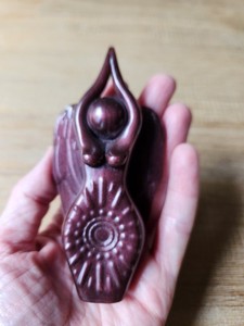 Brigid's Grove Goddess Statue Figure Winged Sovereign Deep Red Power