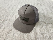 Fender Guitar Logo Mesh Trucker Hat Gray Snapback Adjustable Baseball Cap