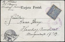 Westindiendienst HAPAG 1903 Panama Dampfer Hercynia New York Hamburg / 1635