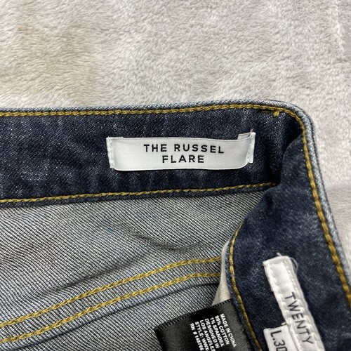 Oliver Logan The Russell Flare Jeans Womens 25X30 Blue Denim Dark Wash Split Hem - Picture 5 of 11