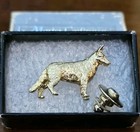 14k-Interlocking C's w/Crown  Stamped: 14k Solid German Shepherd Dog Pin — photo 8