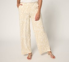 Cuddl Duds Flexwear Straight Leg Lounge Pant Sand Zebra M New