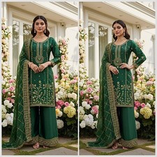 Attractive Designer Silk Kurta Palazzo With Dupatta For Women  Girls