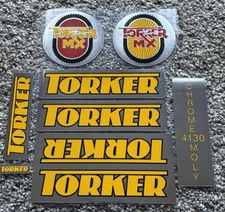 OLD SCHOOL BMX TORKER FRAME FORK HANDLE BAR STICKERS DECALS ACCURATE REPRO