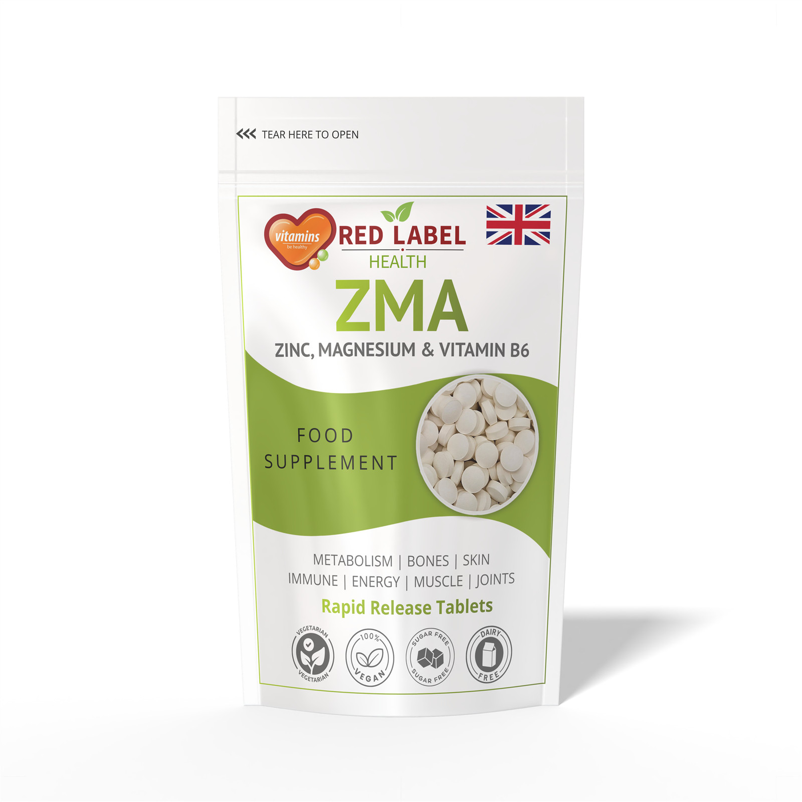 ZMA Zinc Magnesium Vitamin B6 365 Tablets Muscle Energy, Sleep Support | UK
