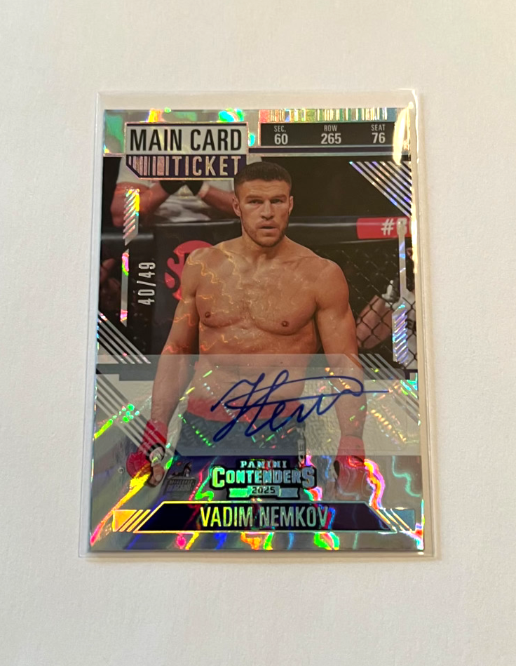 2025 Panini Contenders PFL VADIM NEMKOV #16 MAIN EVENT TICKET AUTO SP /49