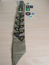 Vintage Brownie Girl Guides Sash With Badges & Trefoil Badge late 80s/early 90s
