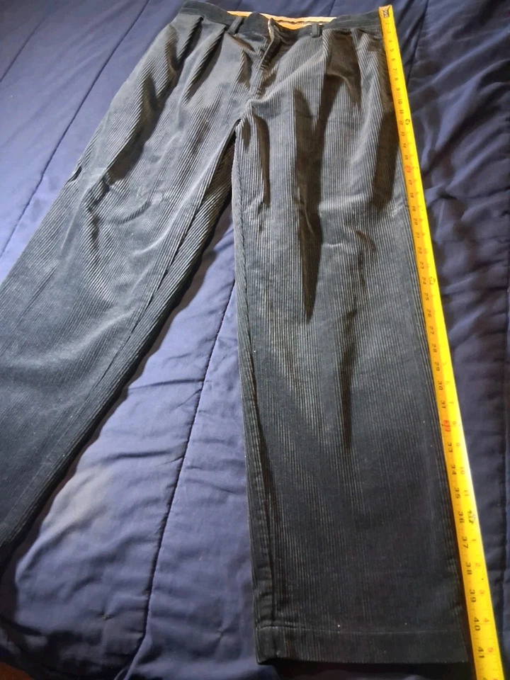 Pantalones Polo Ralph Lauren DE COLECCIÓN Para Hombres 34x30 Negro Pana PRL Cordones Rectos Foto 2 de 4