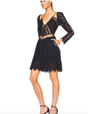 Zimmermann Dress 3 US 10 Riot Eyelet Broderie Playsuit Navy Mini Cocktail Black