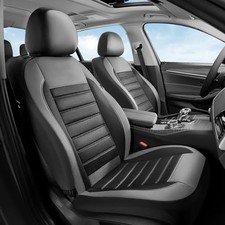Car Seat Covers Front Seats, Luxury Leather Car Seat FrontPair Grey Black