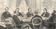 President Andrew Johnson's Impeachment Committee members shown are- Old Photo