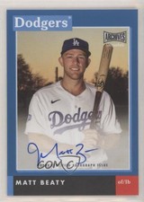 2020 Topps Archives Snapshots Blue Auto 16/50 Matt Beaty #AS-MBE Auto 0h28