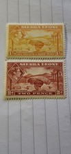 1944 King George Vl  Sierra Leone 2D And One  And Three D Stamps Mint Hinged