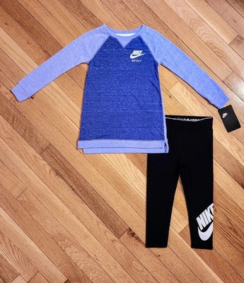NEW Nike Toddler Little Girl Dress Tee & Legging Set, Purple (3T, 4T)