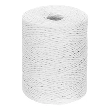 Natural Cotton Raffia Yarn 328Yard Craft Raffia Ribbon Crochet Yarn White