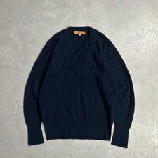USED 90S CHRISTIAN DIOR KNIT SWEATER, NAVY, CASHMERE AND WOOL, VINTAGE CLOTHIN