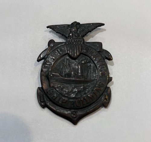 WWI Numbered US War Service Ship Building Worker's Badge