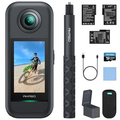 Akaso 360 Creator Combo Edition 360-Degree Camera With 256Gb Sd Card - Action C_