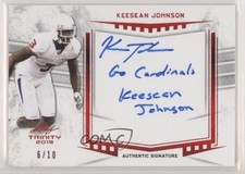 2019 Leaf Trinity Inscriptions Red /10 Keesean Johnson #A-KSJ Rookie Auto RC
