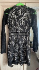 Quiz Black Lace Bodycon Dress Size 10 Eur 38 Worn Once 