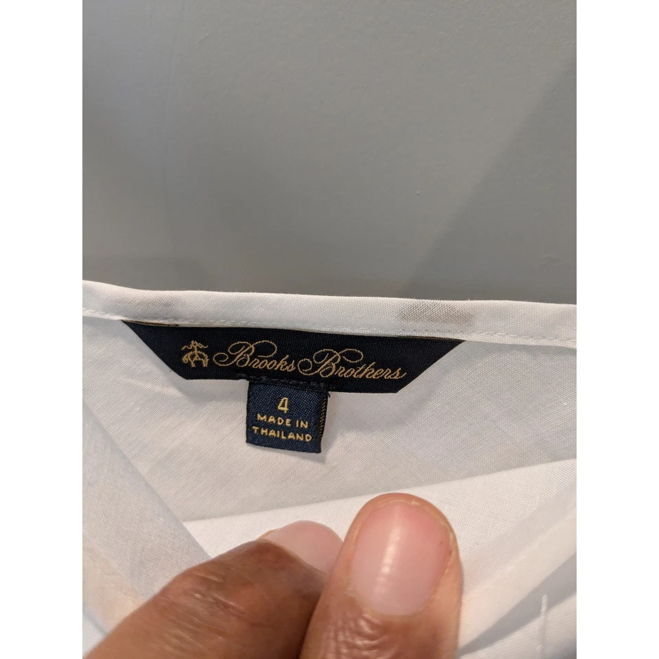 Camisón Brooks Brothers blanco de algodón talla 4 sin mangas Foto 3 de 4