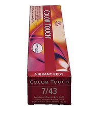 Wella Color Touch Vibrant Reds Demi Permanent Color 7/43 Med Blond/Red Gold2 oz