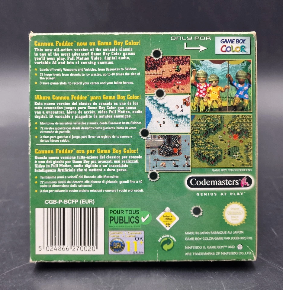 Cannon Fodder - Nintendo Gameboy Color - Complet CIB - PAL - Bon Etat - Photo 2/4