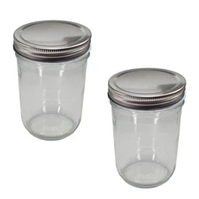 Two Jar Set with Lids, 16oz Wide Mouth Jars for Chrono Clean