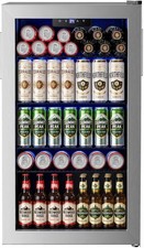Beverage Refrigerator Cooler 126 Can Mini Fridge Glass Door Drinks Soda Beer