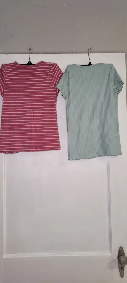 Lote de 2 tops DKNY para niñas manga corta lentejuelas deslumbrantes talla L (12) Foto 4 de 4