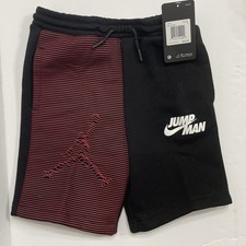 Nike Jordan Boys Youth L 6-7 Red Black Athletic Basketball Shorts Jumpman Logo