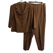 Sweet Suit Marrón Rayas 2 Piezas Pantalón Traje Conjunto Mujer 16 Blazer y Pantalón