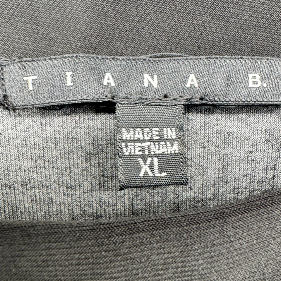 Nuevo vestido recto Tiana B negro estampado cachemir manga 3/4 hasta la rodilla para mujer XL Foto 4 de 4