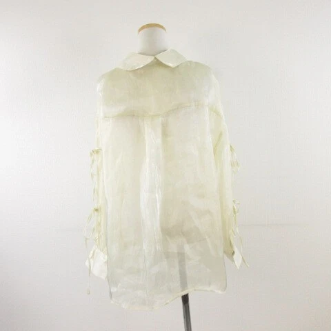 Camicia blusa in raso trasparente Chico manica lunga beige donna F-A456... - Immagine 2 di 4