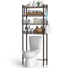 Hodonas 4 Tier Large Storage Capacity Over The Toilet Self, Espresso-4