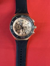 TechnoMarine Ocean Manta 48mm Rose Gold  Case with Black/Red Silicone Band 