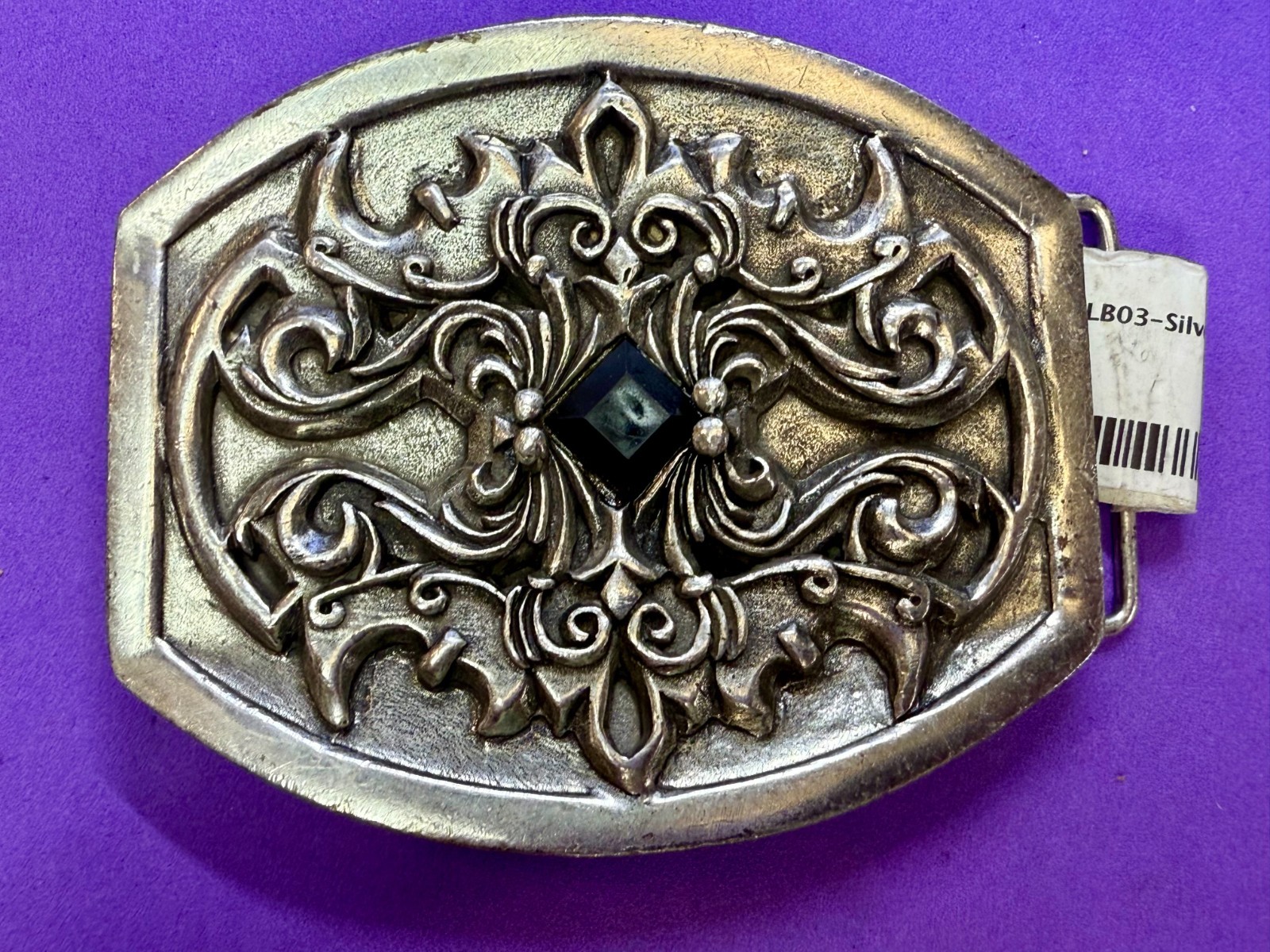 Scrollwork  Stone Sterling Silver Plated English … - image 19