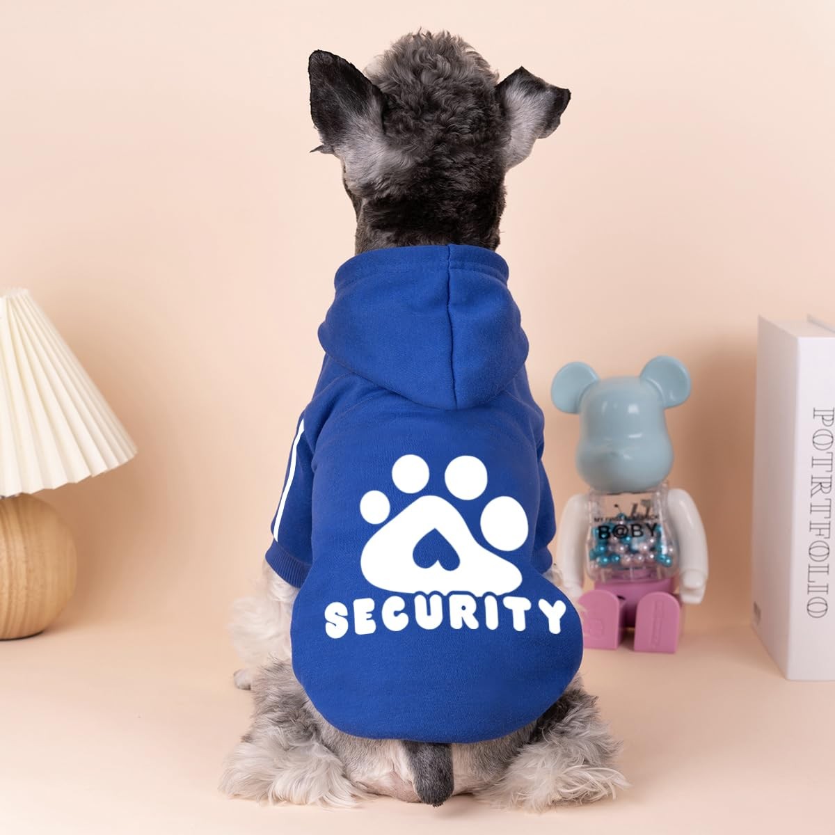 Chien à capuche pull coupe-vent en coton isolant pour animaux Taille L - 4