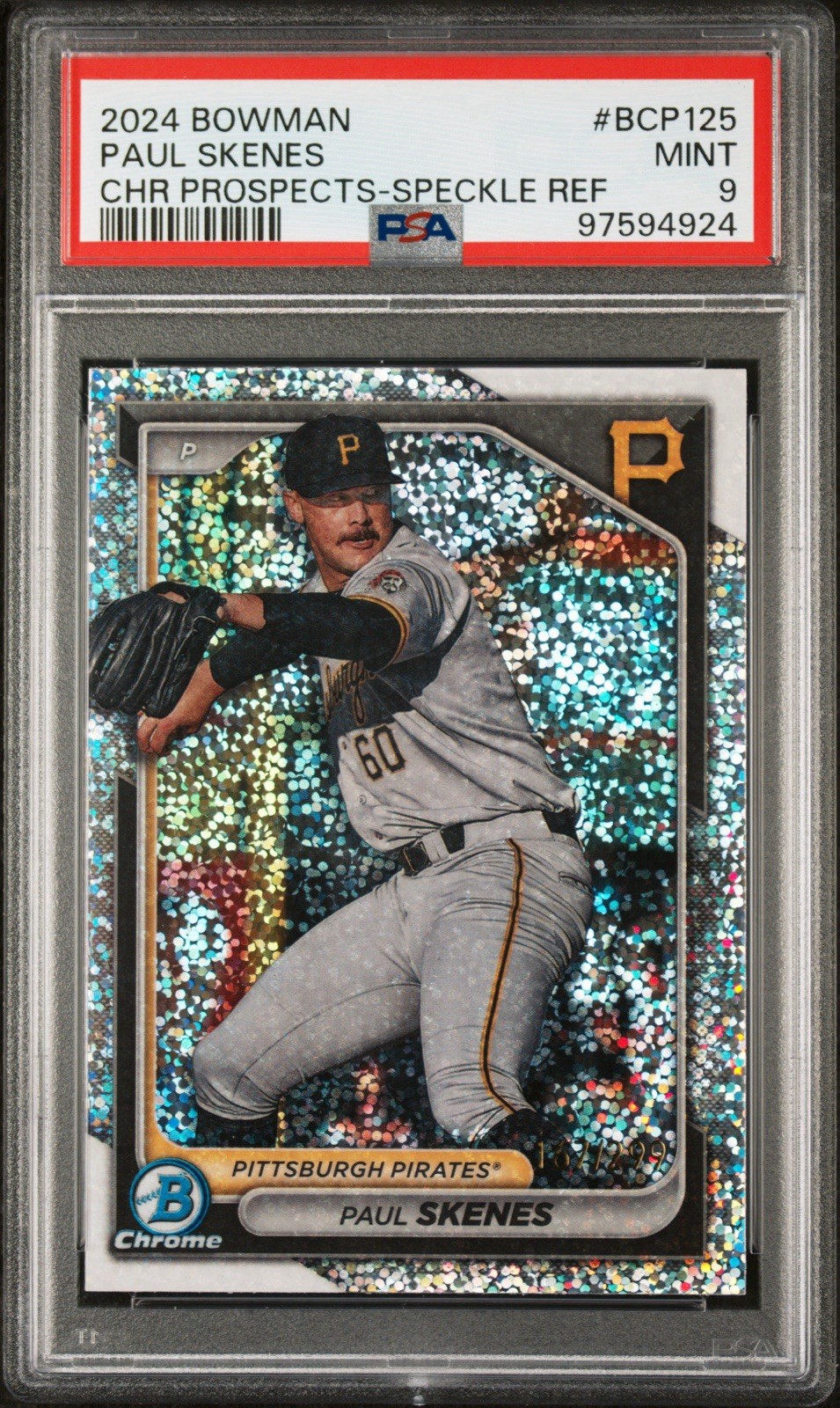 2024 Bowman - Chrome Prospects Paul Skenes #BCP-125 Speckle Refractor /299 (RC)