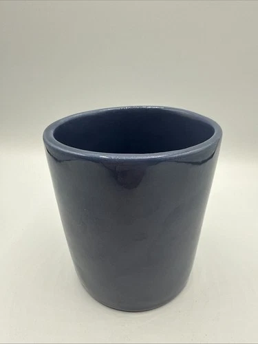 Vintage Haeger Blue Cylinder Planter Ceramic Vase 4025 USA Mid Century 4.5"