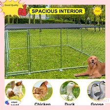10x10ft Outdoor Pet Dog Run House Kennel Shade Cage Enclosure with Cover  Roof