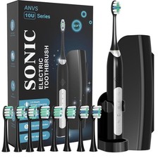 Sonic Electric Toothbrushes for Adults - Rechargeable with Travel Case, 8 Brush