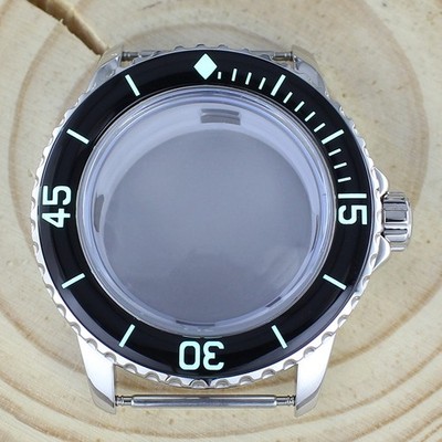 45mm Ändern Fifty Fathoms Mod Uhrengehäuse Leuchtend für Seiko NH34 35 NH36 38